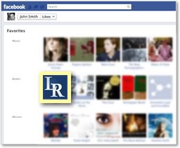 Screenshot of Facebook profile likes