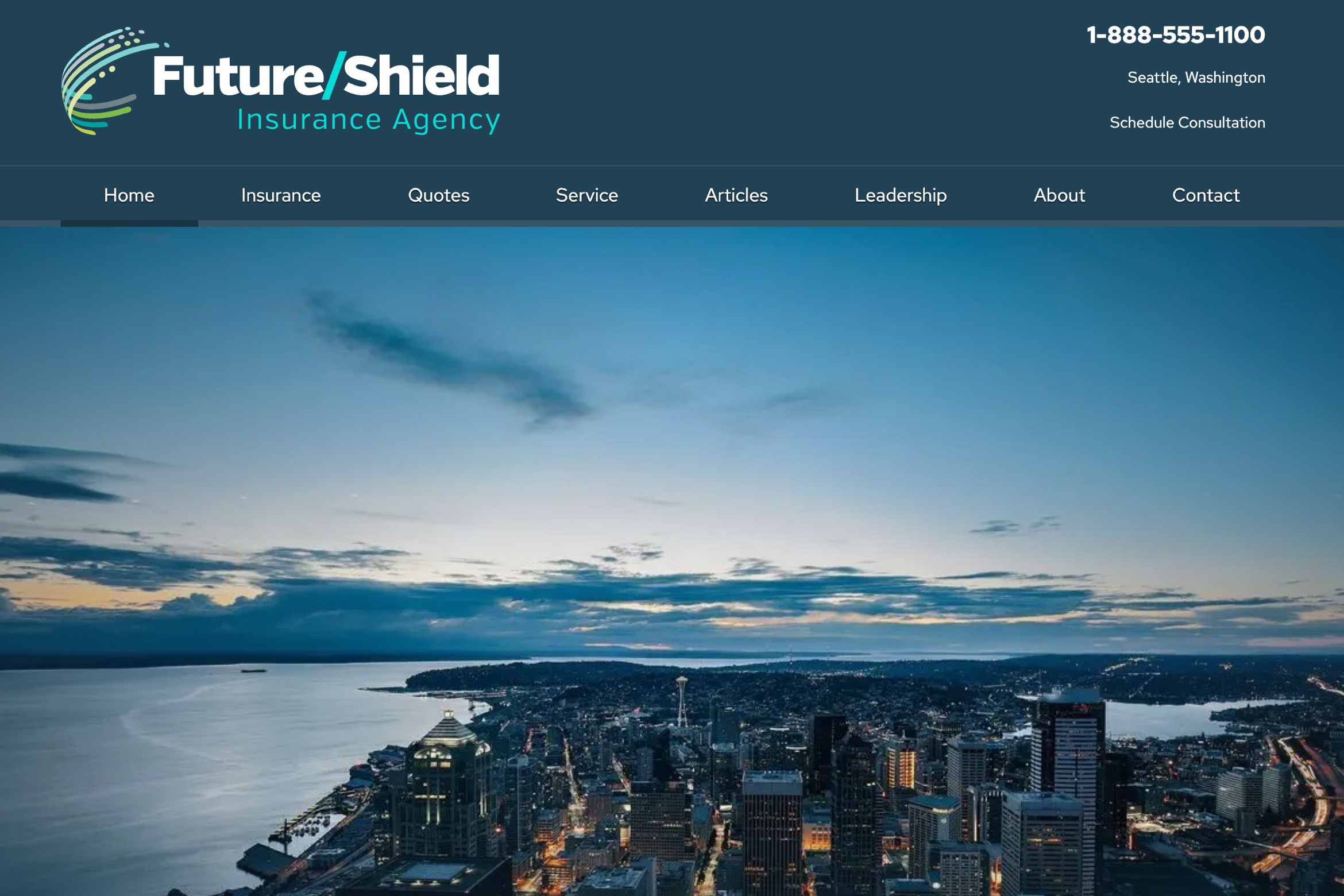 Screentshot of Future/Shield Insurance website