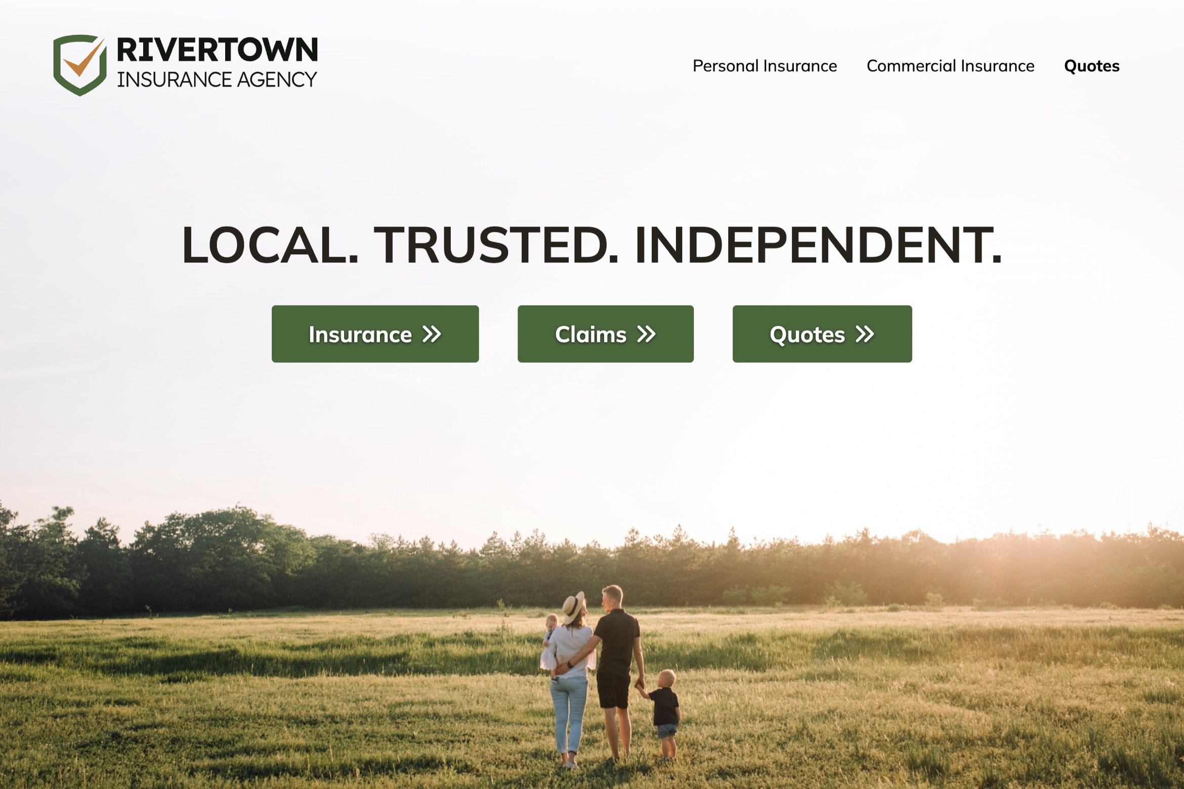 Screentshot of Rivertown Insurance website